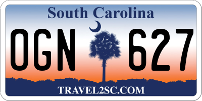 SC license plate OGN627