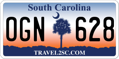 SC license plate OGN628