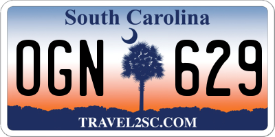 SC license plate OGN629