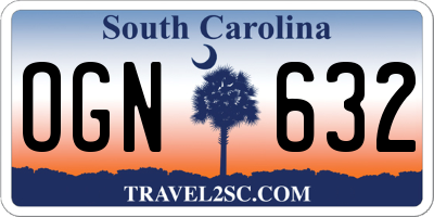SC license plate OGN632