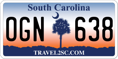 SC license plate OGN638