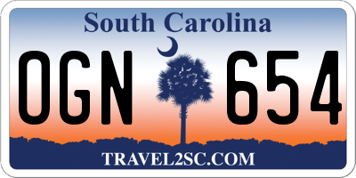 SC license plate OGN654