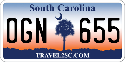 SC license plate OGN655
