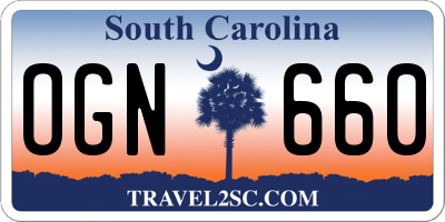 SC license plate OGN660