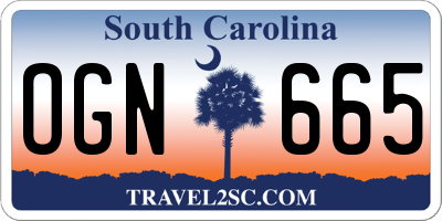 SC license plate OGN665