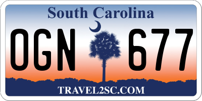 SC license plate OGN677