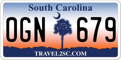 SC license plate OGN679
