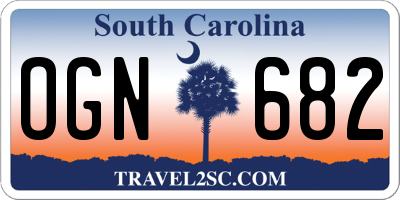 SC license plate OGN682