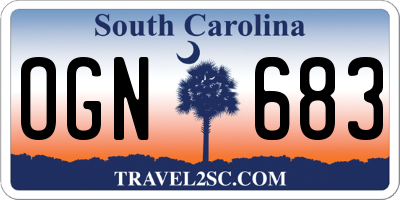 SC license plate OGN683