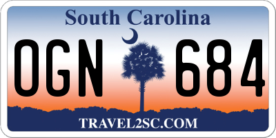 SC license plate OGN684