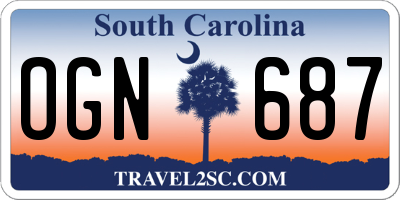 SC license plate OGN687