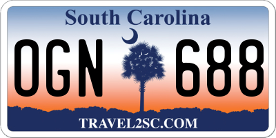 SC license plate OGN688