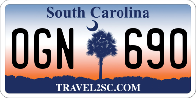 SC license plate OGN690