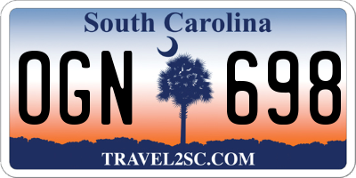 SC license plate OGN698