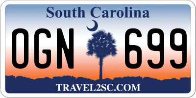 SC license plate OGN699