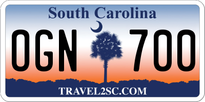 SC license plate OGN700