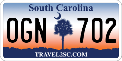 SC license plate OGN702