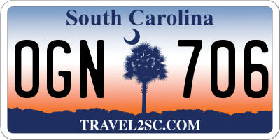 SC license plate OGN706