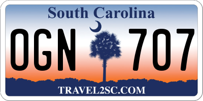 SC license plate OGN707