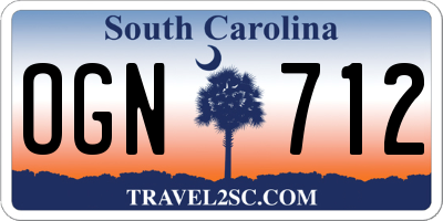 SC license plate OGN712