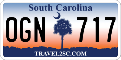 SC license plate OGN717