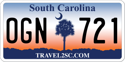 SC license plate OGN721