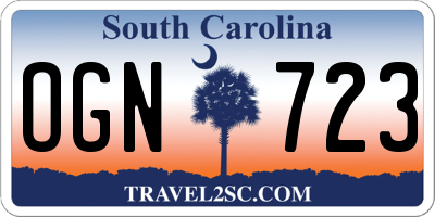 SC license plate OGN723