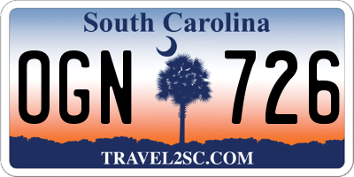 SC license plate OGN726