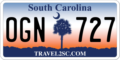 SC license plate OGN727