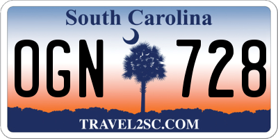 SC license plate OGN728