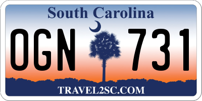 SC license plate OGN731