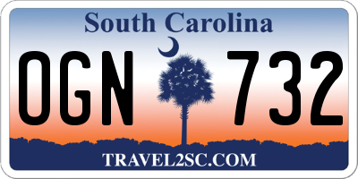 SC license plate OGN732