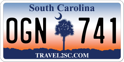 SC license plate OGN741