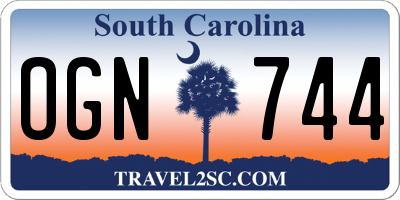 SC license plate OGN744
