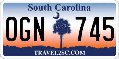 SC license plate OGN745