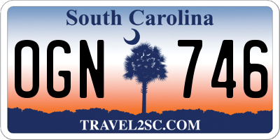 SC license plate OGN746