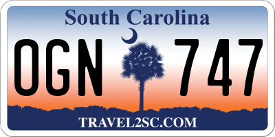 SC license plate OGN747