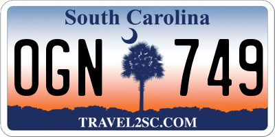 SC license plate OGN749