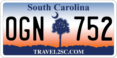 SC license plate OGN752