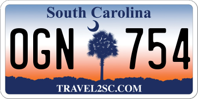 SC license plate OGN754