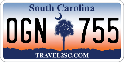 SC license plate OGN755