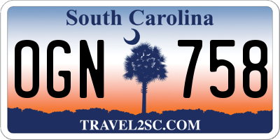 SC license plate OGN758