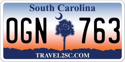 SC license plate OGN763