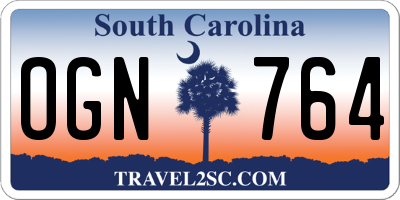 SC license plate OGN764