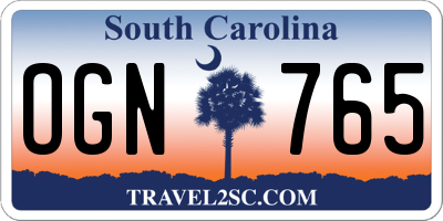 SC license plate OGN765
