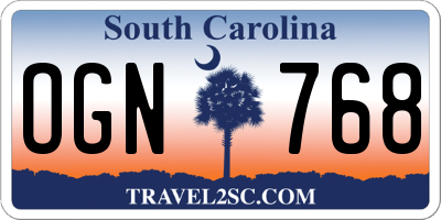 SC license plate OGN768