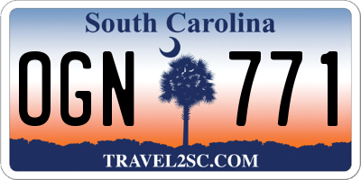 SC license plate OGN771