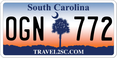 SC license plate OGN772