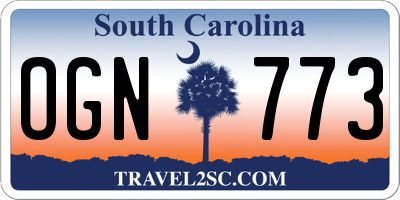 SC license plate OGN773