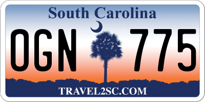 SC license plate OGN775